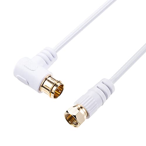 サンワダイレクト アンテナケーブル 5m 極細 4K/8K/BS/CS/地デジ対応 S-2.5C-FB L字 ネジ式 ホワイト 500-AT001-5W