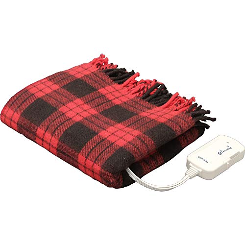 アイリスオーヤマ 電気毛布 ブランケット 【節電】 室温センサー搭載 電気ひざ掛け 【洗える】 ダニ退治 60×120cm EBK-1206-ZR 赤×黒チェック